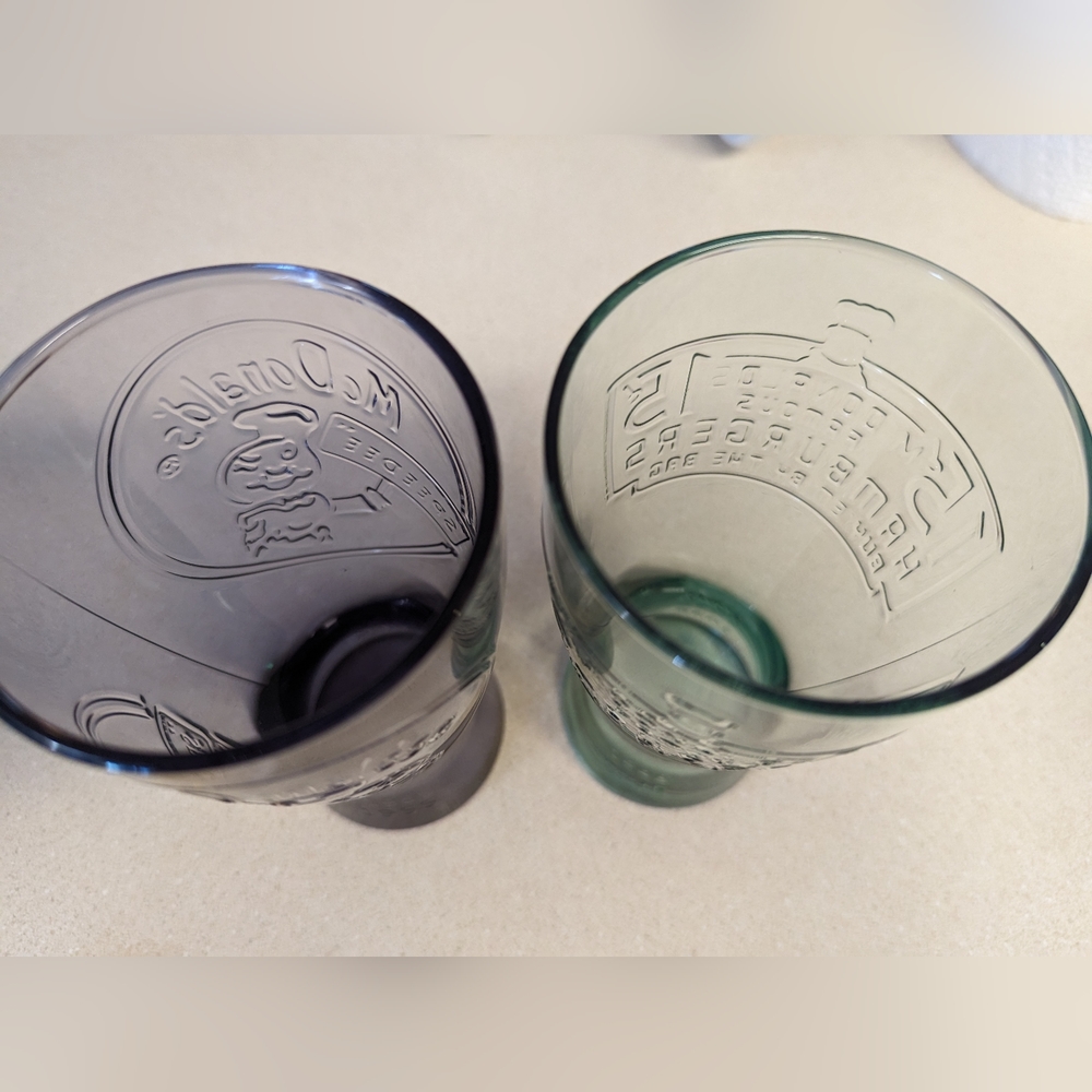McDonald's Vintage Ad style glasses set of 2 purple and green - Picture 10 of 10